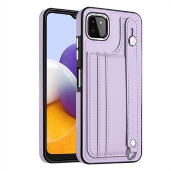 Voor Samsung Galaxy A22 5G (EU-versie) Kickstand Case YB lederen coating Series-5 kaarthouder TPU telefoonhoes