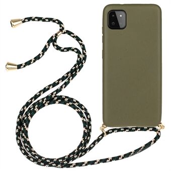 Voor Samsung Galaxy A22 5G (EU Versie) Biologische Tarwestro+TPU Hoes Telefoonhoesje met Lanyard