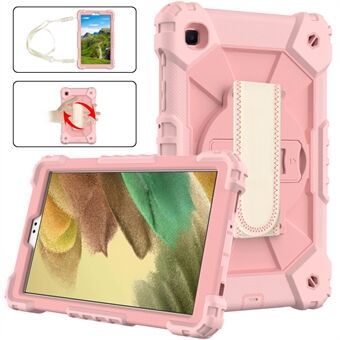 Voor Samsung Galaxy Tab A7 Lite 8.7-inch T225/T220 (2021) Tablet Case Handriem Kickstand PC + TPU + Siliconen Contrast Kleur Beschermhoes