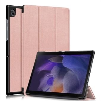 Eenvoudige Stijl Driebladige Stand PU Leer Hard PC Innerlijke Schokbestendige Beschermende Tablet Cover voor Samsung Galaxy Tab A7 Lite 8.7-inch 2021 SM-T220