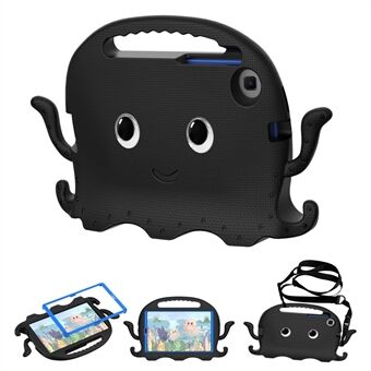 Voor Samsung Galaxy Tab A7 Lite 8.7-inch SM-T220/SM-T225 Leuke Cartoon Octopus EVA Tablet Case Pen Slot Ontwerp Anti-drop Cover met Handvat en Schouderriem