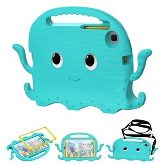 Voor Samsung Galaxy Tab A7 Lite 8.7-inch SM-T220/SM-T225 Leuke Cartoon Octopus EVA Tablet Case Pen Slot Ontwerp Anti-drop Cover met Handvat en Schouderriem