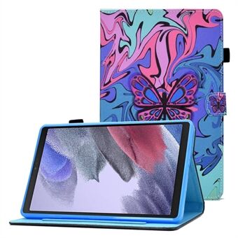 Voor Samsung Galaxy Tab A7 Lite 8,7-inch T220 / Stand Stiksels PU-leer Kijkstandaard Case Volledige lichaamsbescherming Patroon Afdrukken Magnetische hoes met kaartsleuven / pennenhouder