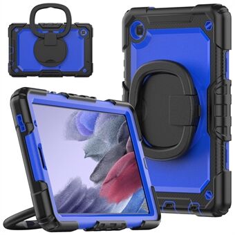 Schokbestendige hoes voor Samsung Galaxy Tab A7 Lite 8,7-inch T220 / T225, valbestendige tablethoes 360 graden draaibare standaard PC + siliconen hoes met schouderriem