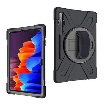 Voor Samsung Galaxy Tab S7+ / S8+ T970 / X800 / S7FE T730 / S9 + X810 / S9 FE+ X610 360° Draaibaar Kickstand PC + Siliconen Tablethoes.