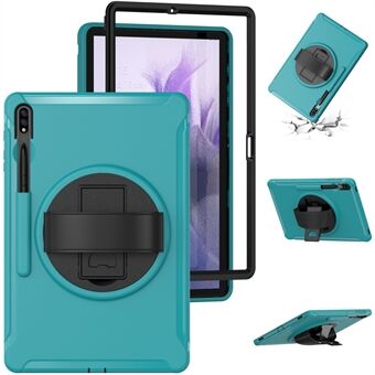 Voor Samsung Galaxy Tab S7 FE T730/T735/T736B/T736N 360 ° Roterende Kickstand PC + TPU Valbestendige Tablet Case met Handige Band