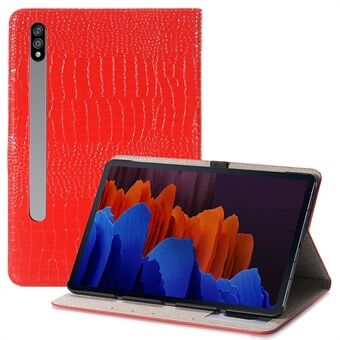 Voor Samsung Galaxy Tab S7 Plus/S8+/S7 FE 12,4 inch Beschermhoes Krokodil Textuur Folio Flip Cover Anti- Scratch Schokbestendig Tablet Case met Stand/Portemonnee Ondersteuning Auto Wake/Sleep