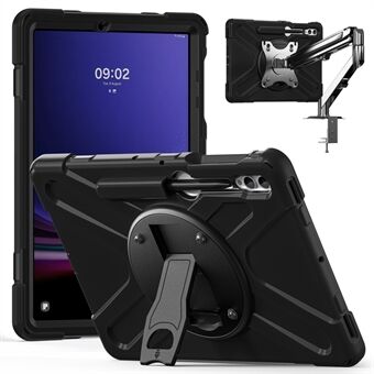 Voor Samsung Galaxy Tab S9 FE+ X610 / S9+ X810 / S8+ X800 / S7 FE T730 / S7+ T970 Hoes Kickstand PC+Silicone Tablet Cover