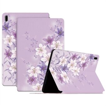 Voor Samsung Galaxy Tab S7 FE / S7 Plus SM-T970 / S8 Plus Rondom bescherming Bloempatroon Gedrukt tablethoes Anti-valleer + TPU-hoes met Stand