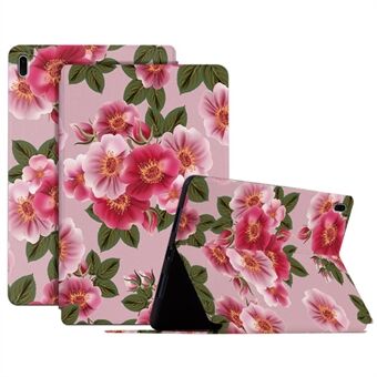 Voor Samsung Galaxy Tab S7 FE / S7 Plus SM-T970 / S8 Plus Rondom bescherming Bloempatroon Gedrukt tablethoes Anti-valleer + TPU-hoes met Stand