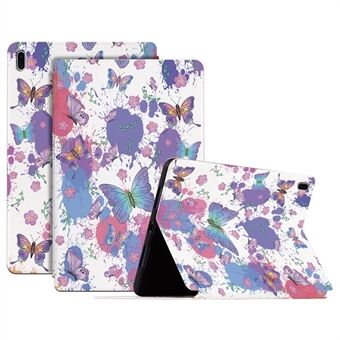 Voor Samsung Galaxy Tab S7 FE / Tab S7 Plus / Tab S8+ Schokbestendig hoesje Vlinder bedrukt PU-leer tablethoes Beschermende Stand met automatisch ontwaken / slapen