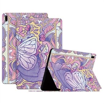 Voor Samsung Galaxy Tab S7 FE / Tab S7 Plus / Tab S8+ Schokbestendig hoesje Vlinder bedrukt PU lederen tablethoes Beschermende Stand met automatisch ontwaken / slapen