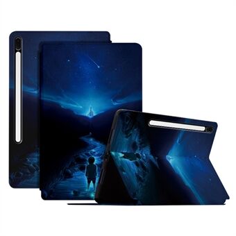 Voor Samsung Galaxy Tab S7 FE / Tab S7 Plus / Tab S8+ Hoes Patroonbedrukking PU lederen flipcover met Stand