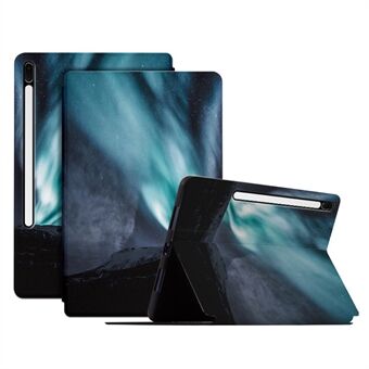 Voor Samsung Galaxy Tab S7 FE / Tab S7 Plus / Tab S8+ Hoesje Patroondruk PU-leer Flip Cove met Stand