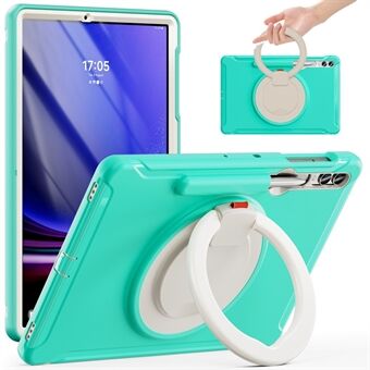 Voor Samsung Galaxy Tab S7+ T970 / Tab S7 FE T730 / Tab S8+ X800 / Tab S9+ X810 Hoesje PC+TPU Draaibare Kickstand Tablet Cover met Penhouder