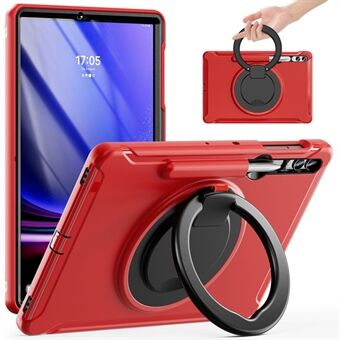 Voor Samsung Galaxy Tab S7+ T970 / Tab S7 FE T730 / Tab S8+ X800 / Tab S9+ X810 hoesje van PC+TPU met roterende kickstand en penhouder voor de tablet.