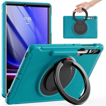 Voor Samsung Galaxy Tab S7+ T970 / Tab S7 FE T730 / Tab S8+ X800 / Tab S9+ X810 Hoesje PC+TPU Met Draaibare Kickstand Tablet Cover met Pen Houder.