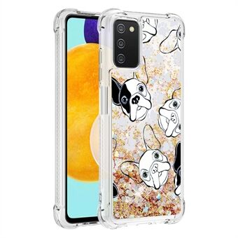 Bling Liquid Quicksand Design Sparkle Heavy Duty Bescherming met TPU Bumper Cover voor Samsung Galaxy A03s (166.5 x 75.98 x 9.14mm)