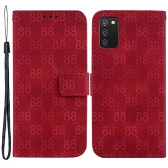 Voor Samsung Galaxy A03s (166,5 x 75,98 x 9,14 mm) Stijlvolle dubbele 8-vorm opdruk portemonnee cover lederen Stand telefoonhoesje