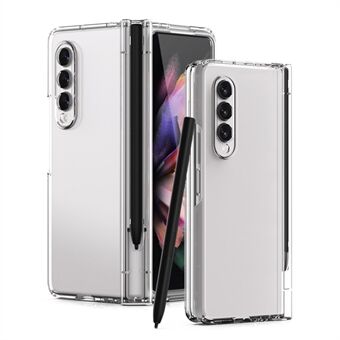 PU-leer gecoate PC scharnierende cover Folio Flip volledige bescherming telefoonhoes met penhouder en gehard glas screenprotector voor Samsung Galaxy Z Fold3 5G