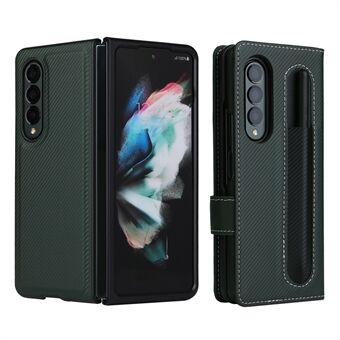 Stand portemonnee PU lederen hoes Pensleufontwerp Afneembare, met leer gecoate pc-telefoonhoes voor Samsung Galaxy Z Fold3 5G