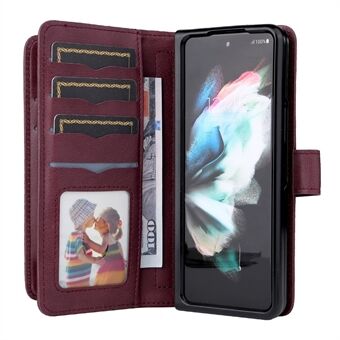 Voor Samsung Galaxy Z Fold3 5G KT Multifunctioneel Serie-1 Valbestendig 10 kaartsleuven Ontwerp Opvouwbare Stand Lederen telefoonhoes Portemonnee Shell