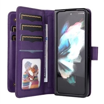 Voor Samsung Galaxy Z Fold3 5G KT Multifunctioneel Serie-1 Valbestendig 10 kaartsleuven Ontwerp Opvouwbare Stand Lederen telefoonhoes Portemonnee Shell