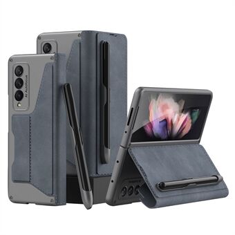 GKK PU-leer + harde pc-kaartsleuven Stand Design telefoonhoes met verwijderbare pensleuf voor Samsung Galaxy Z Fold3 5G