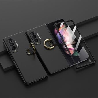 GKK metalen Ring ontwerp gehard glas + harde pc-telefoonhoes voor Samsung Galaxy Z Fold3 5G