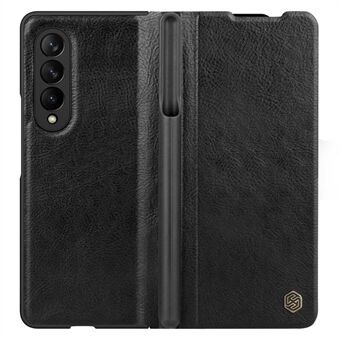 NILLKIN Qin-serie voor Samsung Galaxy Z Fold3 5G / W22 5G Penhouder Lederen Case Folio Flip Anti-val Cover