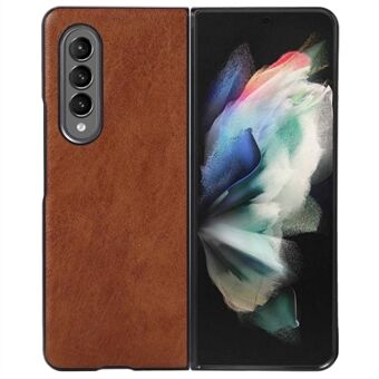 Voor Samsung Galaxy Z Fold3 5G getextureerd licht slank Scratch PU-leer gecoat pc-telefoonhoesje