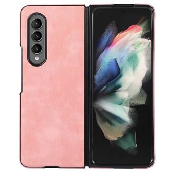 Voor Samsung Galaxy Z Fold3 5G Retro Texture PC+PU lederen telefoonhoes Schokbestendige beschermende telefoonhoes