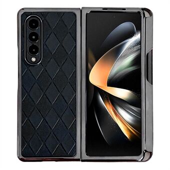 Voor Samsung Galaxy Z Fold3 5G beschermhoes Rhombus PU-leer + pc-telefoonhoes met styluspen