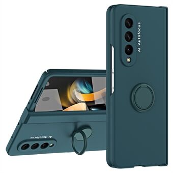 Voor Samsung Galaxy Z Fold3 5G Macaron harde pc-telefoonhoes met voorschermfilm Kickstand Case Ondersteuning magnetische autohouder