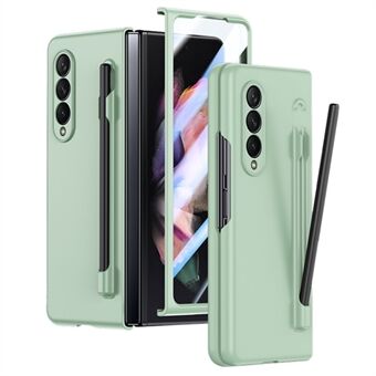 Voor Samsung Galaxy Z Fold3 5G Hoesje met Skin Feel telefoonhoes en Gehard Glas Film / Stylus Pen