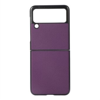 Litchi Skin lederen schokbestendige gecoate harde pc Harde pc-achterkant voor Samsung Galaxy Z Flip 3