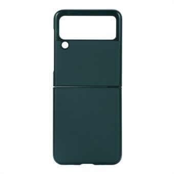 Schokbestendige PC-beschermhoes met echt lederen coating, combi-etui voor Samsung Galaxy Z Flip 3.