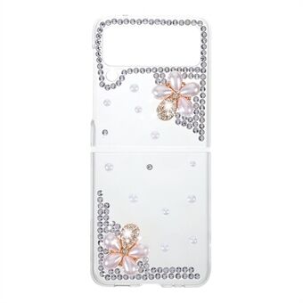 Flexibel opvouwbaar ontwerp Strass decoratie PC + TPU Hybrid Cover Shell voor Samsung Galaxy Z Flip3 5G