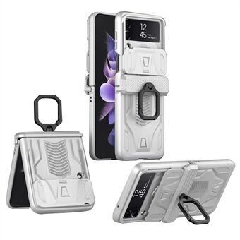 GKK Voor Samsung Galaxy Z Flip3 5G Ring Kickstand Magnetische Scharnier Opvouwbare Telefoon Case Hard PC Shell met Slide camera Cover