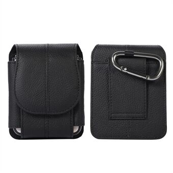 Voor Galaxy Z Flip3 5G/Huawei P50 Pocket/ Motorola Razr 5G Mobiele Telefoon Riem Holster Telefoon case Koeienhuid Lederen Heuptasje Met Haak