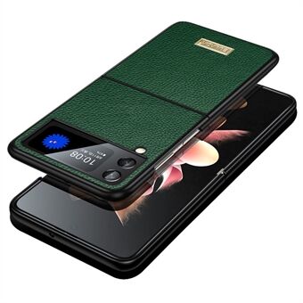 SULADA Voor Samsung Galaxy Z Flip3 5G Litchi Textuur Opvouwbare Telefoon Cover PU Lederen Coating PC TPU Onderkant Case