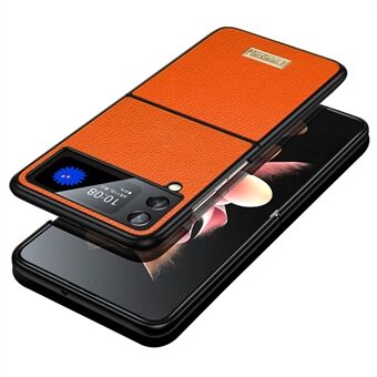 SULADA Voor Samsung Galaxy Z Flip3 5G Litchi Textuur Opvouwbare Telefoon Cover PU Lederen Coating PC TPU Onderkant Case