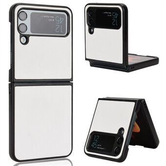 Voor Samsung Galaxy Z Flip3 5G Koolstofvezel Textuur PU Leer Gecoat PC Schokbestendig Anti-val Telefoon Case Cover