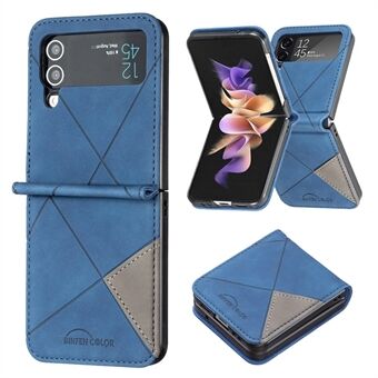 BINFEN COLOR voor Samsung Galaxy Z Flip3 5G bedrukt geometrisch patroon telefoonhoes PU-leer + harde pc-schaal Full Body schokbestendige hoes