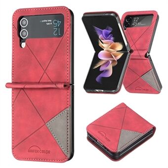 BINFEN COLOR voor Samsung Galaxy Z Flip3 5G bedrukt geometrisch patroon telefoonhoes PU-leer + harde pc-schaal Full Body schokbestendige hoes