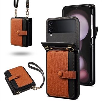 Voor Samsung Galaxy Z Flip3 5G telefoonhoesje PU lederen + PC telefoonhoesje met strap.