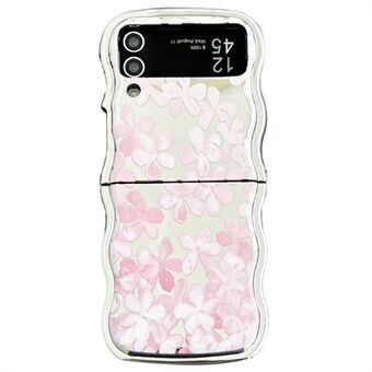 Voor de Samsung Galaxy Z Flip3 5G hoesje met bloemenpatroon, elektrisch gegalvaniseerd gedraaid randje, zachte TPU telefoonhoesje.