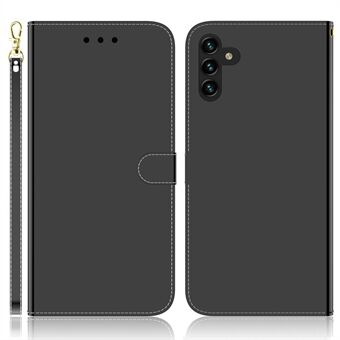 Spiegelachtig oppervlak Valbestendig PU-leer Stand Portemonnee Telefoonhoesje met riem voor Samsung Galaxy A13 5G / A04s 4G (164,7 x 76,7 x 9,1 mm)