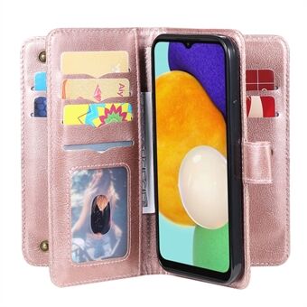 Voor Samsung Galaxy A13 5G / A04s 4G (164,7 x 76,7 x 9,1 mm) KT Multi-functioneel Series-1 10 kaartsleuven Ontwerp Opvouwbare Stand Lederen telefoonhoes Goed beschermde portemonnee Shell