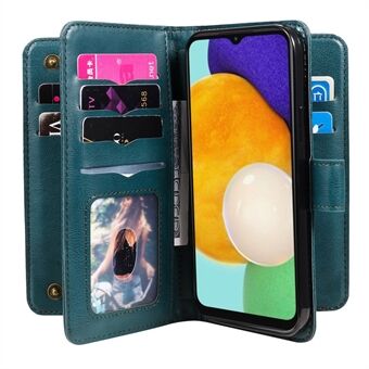 Voor Samsung Galaxy A13 5G / A04s 4G (164,7 x 76,7 x 9,1 mm) KT Multi-functioneel Series-1 10 kaartsleuven Ontwerp Opvouwbare Stand Lederen telefoonhoes Goed beschermde portemonnee Shell